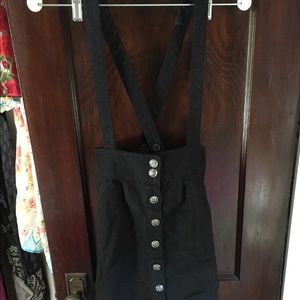 Black Linen Pinafore